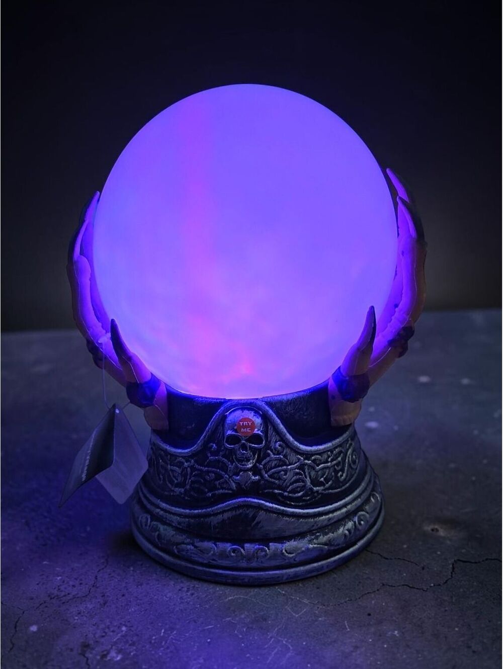 Spooky Village Halloween Color Changing LED Crystal Ball Eerie Sound Sensor Lamp